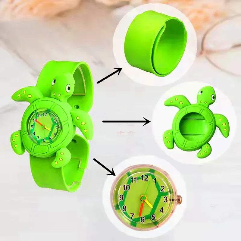 Boy Girl Kids Watch Baby Toys 3D Frog/Whale/Turtle/Duck Pattern Children Watches Clock relogio infantil montre pour enfants