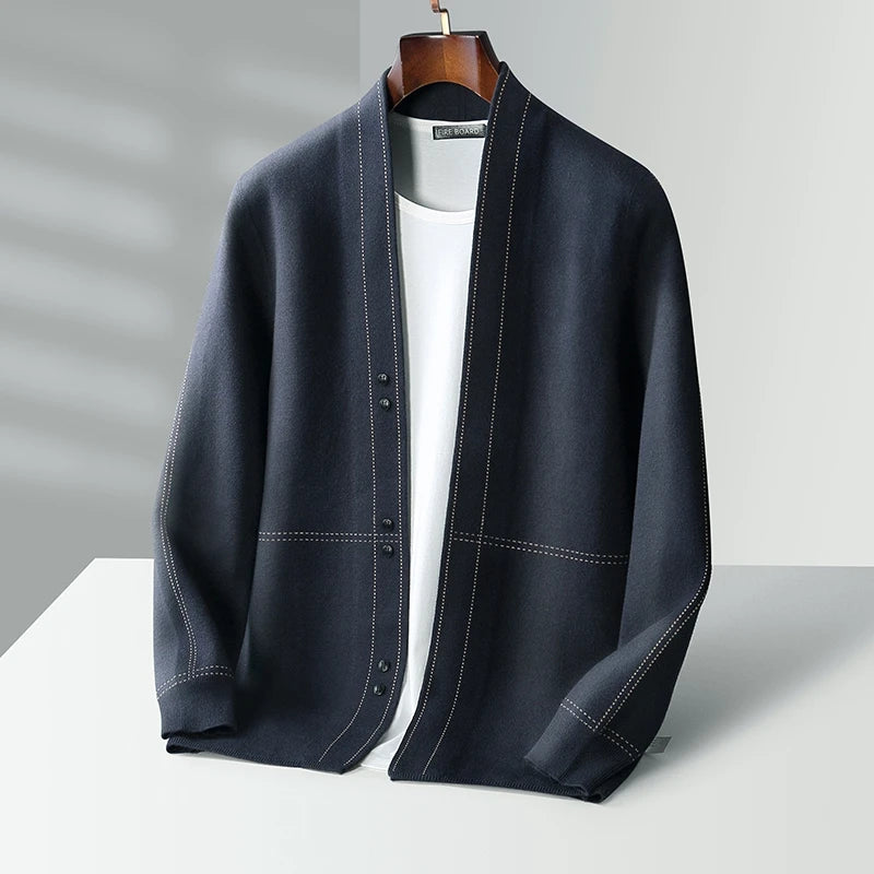 Fall/Winter New Men's Wool Cardigan Jacket Knitted Outer Cashmere Sweater Men's Wear