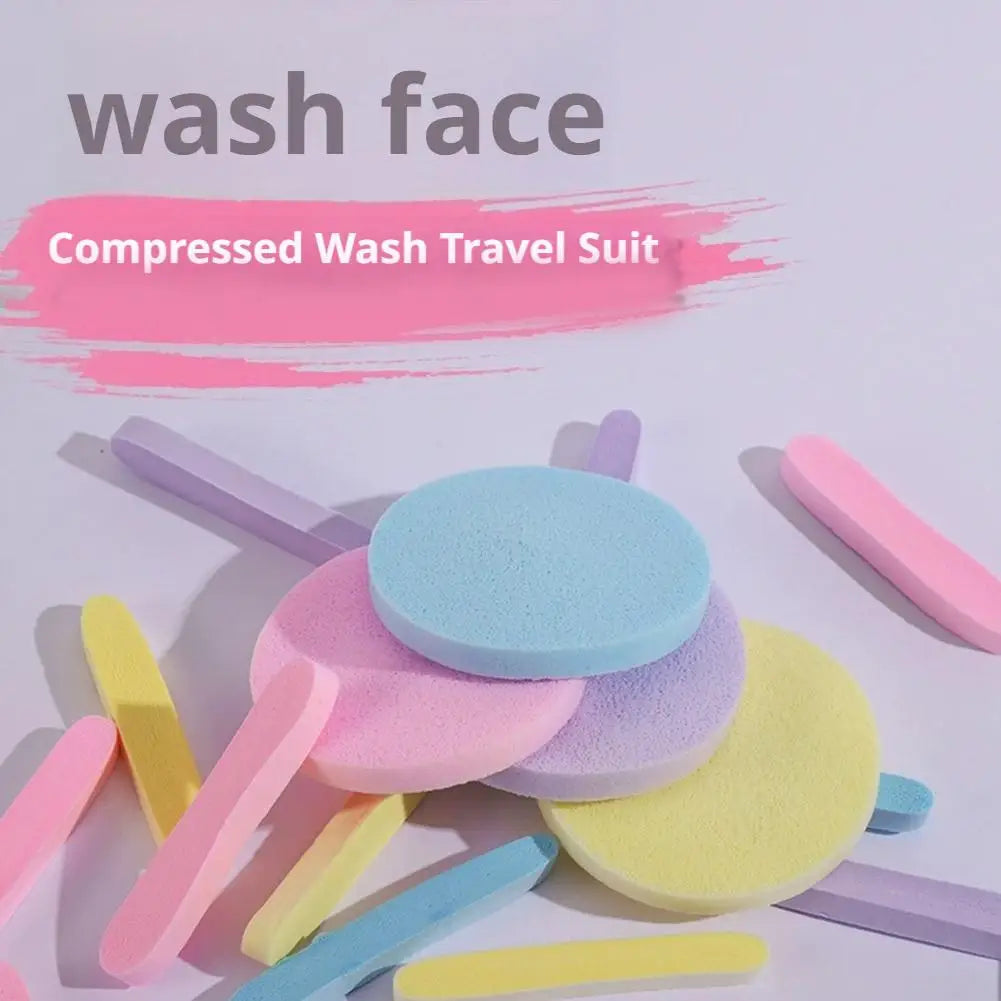 12PCS Facial Sponge Compressed, Face Cleansing Sponge Cosmetic Wet Puff Dry Wet Makeup Facial Sponge Round Wash Face Sponges