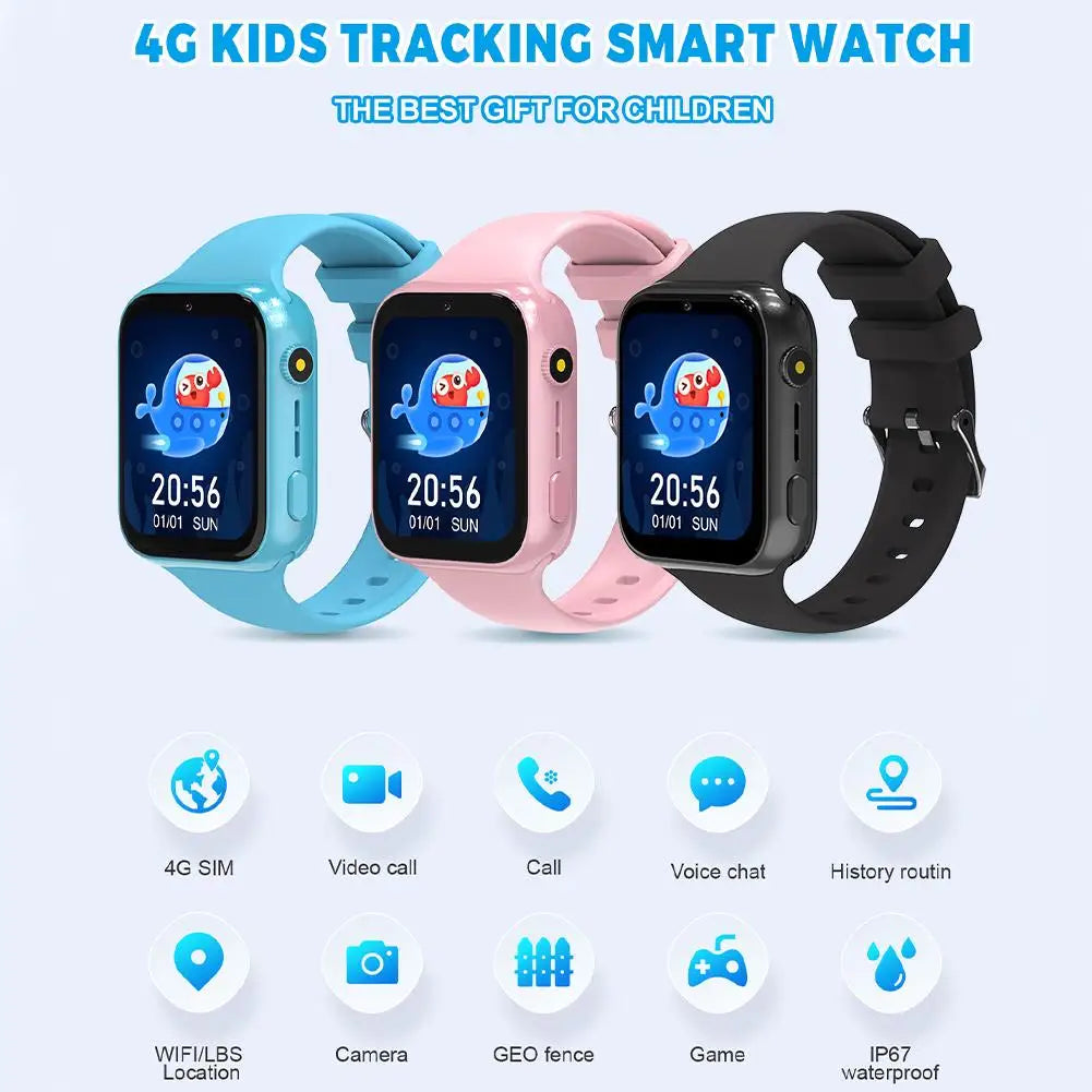 Children's Smart Phone Watches Multiple Language Video Call Waterproof SOS GPS Positioning 4G Full Network Connectivity For Kids