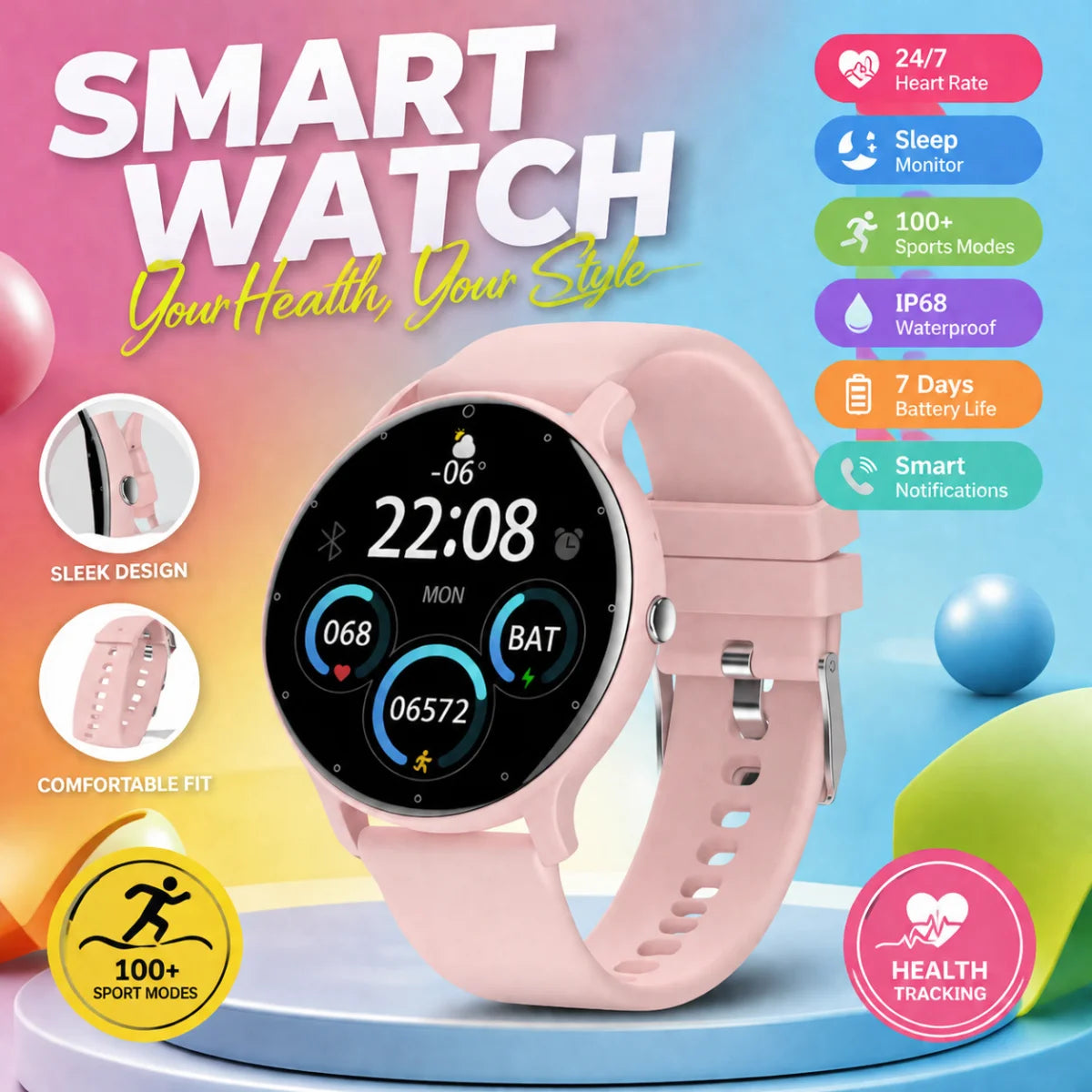 2026 smart watch HD  touch screen ，5ATM waterproof，remote control，GPS tracking，heart rate monitor smartwatch for ios Andriod