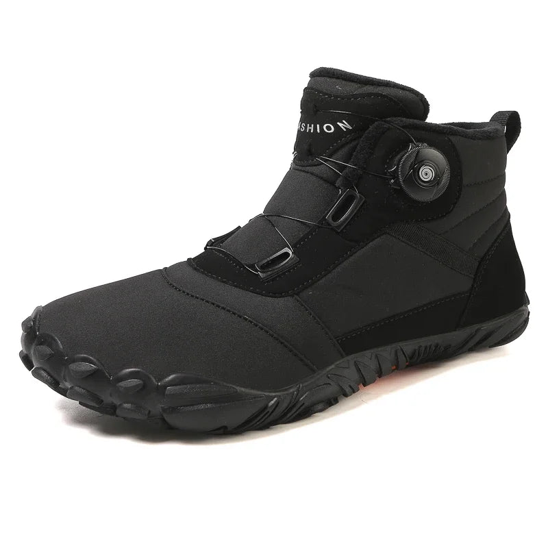 Winter Unisex Boots Plush Warm Snow Boots Comfortable Wide Toe Barefoot Shoes Winter High-top Casual Sneakers Botas Para Hombre