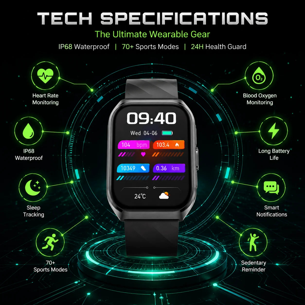 Smart Watch 1.83" IPS HD 3D Curved Screen 1000mAh Bluetooth Call IP68 Outdoor Sports Fitness Watch Men Women
