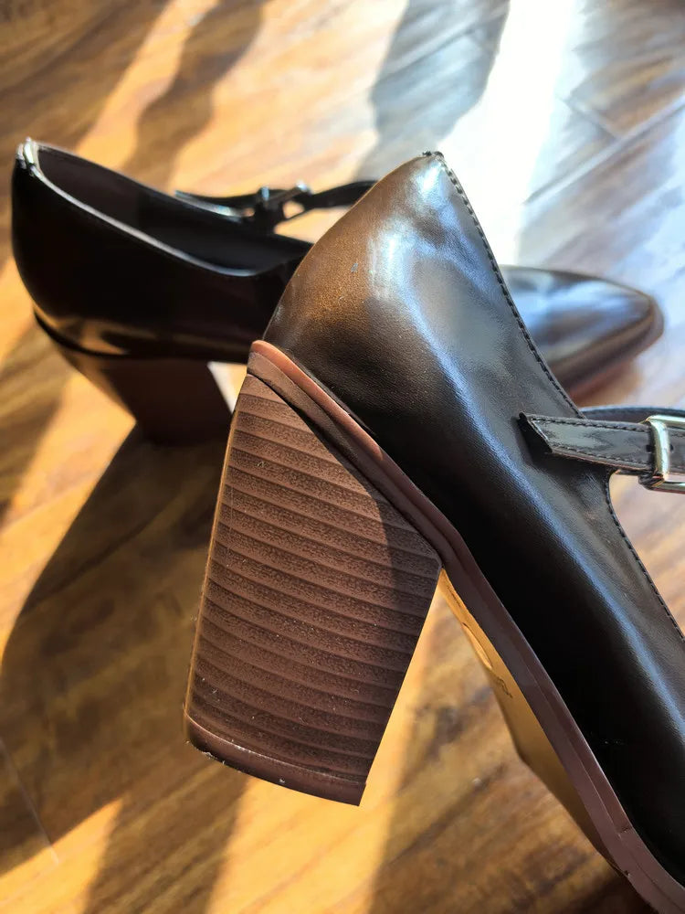MKKHOU Fashion Pumps New High Quality Genuine Leather Pointed High Heels Mary Jane Shoes Women's Heels Leather Shoes Women Shoes