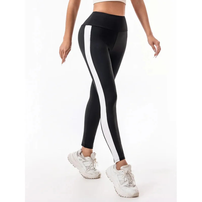 Leggings Women wear high-waisted elastic letter stretch leggings hip lift yoga fitness pants