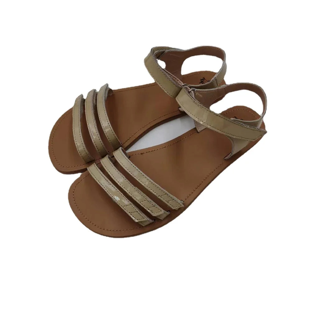 Tipsietoes 2025 Sprinng Barefoot Leather Flat Sandals For Women Shoes With New MInimalist Soft Sole