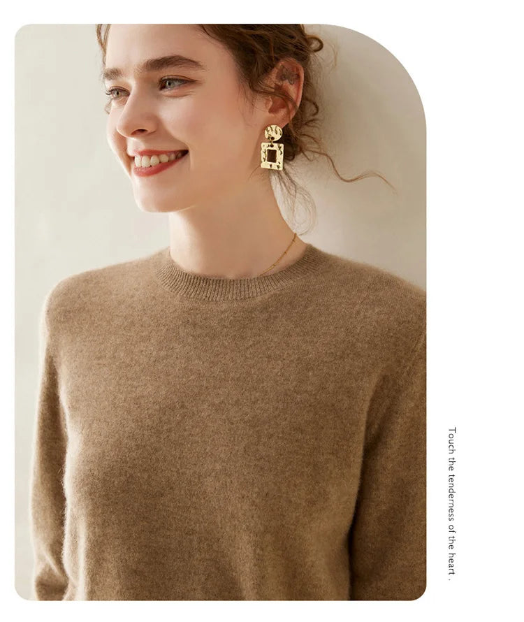 WinvyNee Cashmere Women Sweater Long Sleeve O neck Merino Wool Jumper Solid Knitwear Casual Pullover Tops Jumper Autumn A1054001