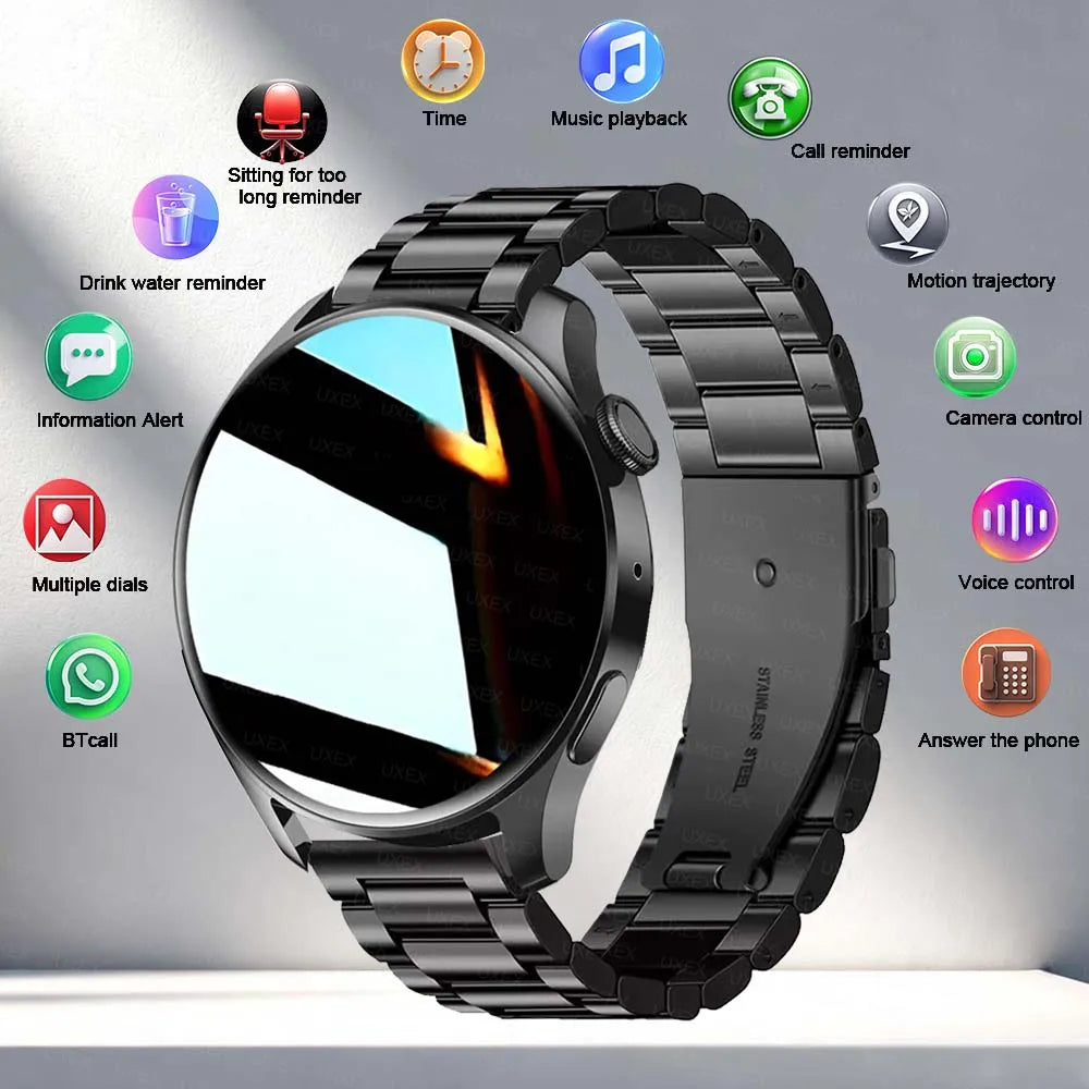 Smartwatch Men's Watch Business Watch Sporty Casual Watch 1.52 Inch Screen Features Multiple Sports ModesMusic Control Perfect