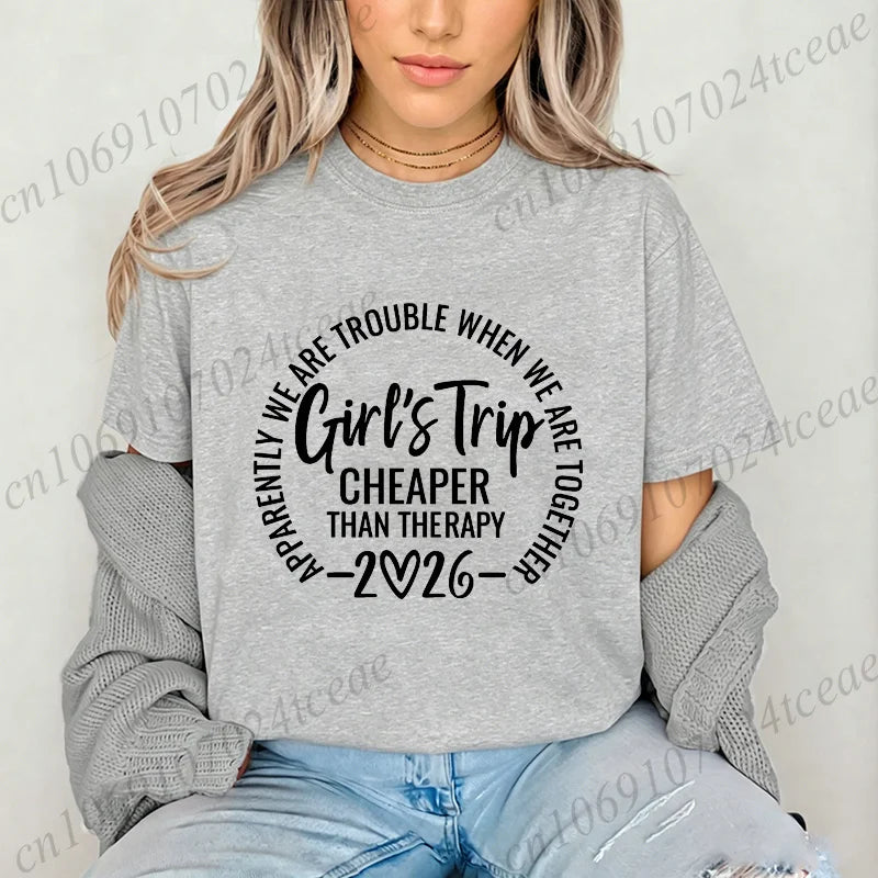 Girls Weekend Tshirt,Girls Trip 2026 T-Shirts，Matching Travel Tees,Besties Women's Clothing，Friendships Making New Memories Top