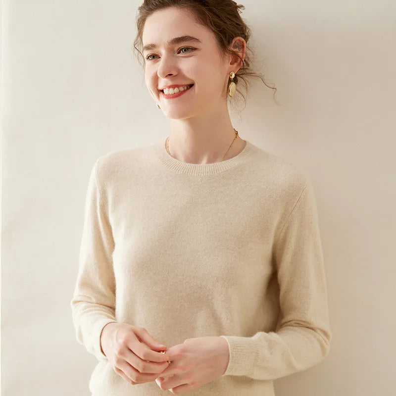 WinvyNee Cashmere Women Sweater Long Sleeve O neck Merino Wool Jumper Solid Knitwear Casual Pullover Tops Jumper Autumn A1054001