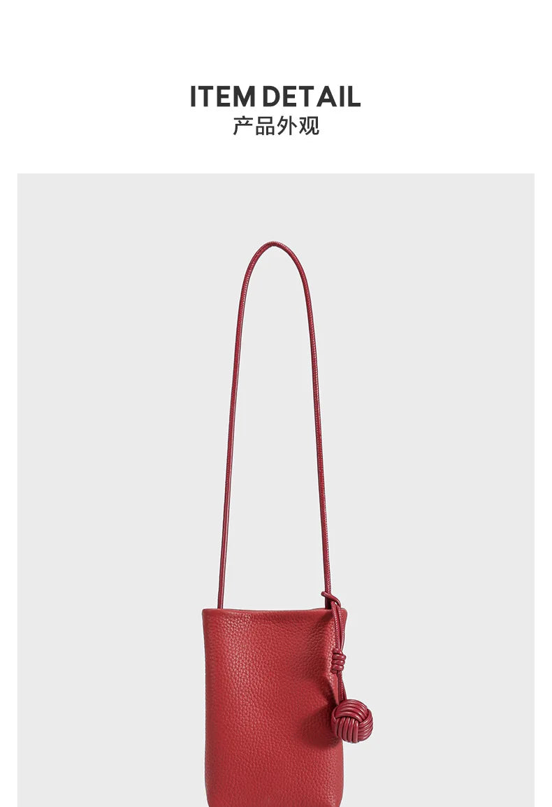 YANATARI mini Small Genuine Leather vintage Bag Crossbody Bag Luxury Hit Product Mobile Phone Shoulder Bag Women Mobile Bag