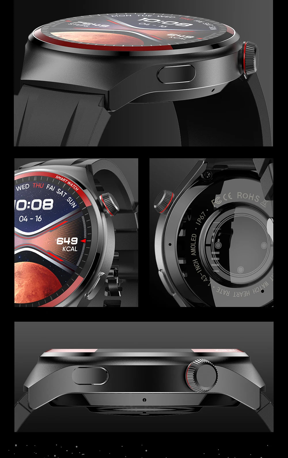2026 New Smart Watch AMOLED HD Full Touch Circular Screen NFC 1.43-inch 466 * 466 GPS Sports Health Monitoring Smart Call Watch