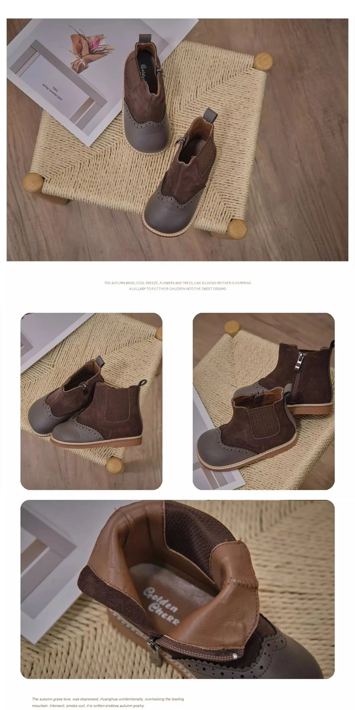 Ins Handmade Winter Girls Boutique Boots Kids Fashion Short Boots Girls Quality Shoes Small Leather Shoes Boys British Style