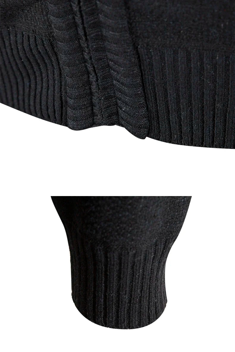 Autumn Winter Sweater Men Warm Cashmere Cotton Blended Pullovers Cardigan Men Fashion Casual Stand Collar Breathable Men Jackets