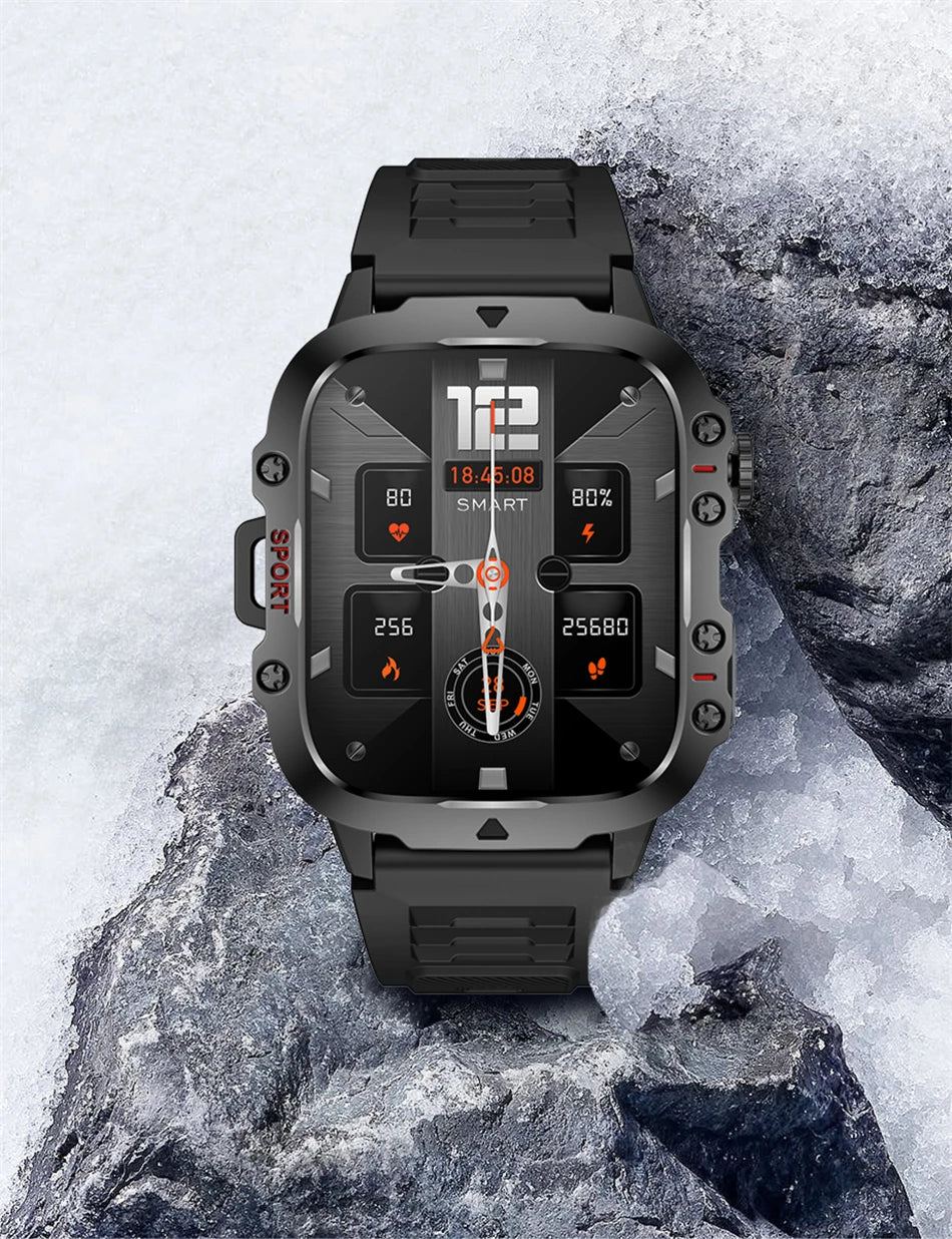 For Xiaomi Rugged Military Smart Watch Men Sports Ftiness GPS Watches IP68 Waterproof 1.96'' AI Voice Bluetooth Call Smartwatch