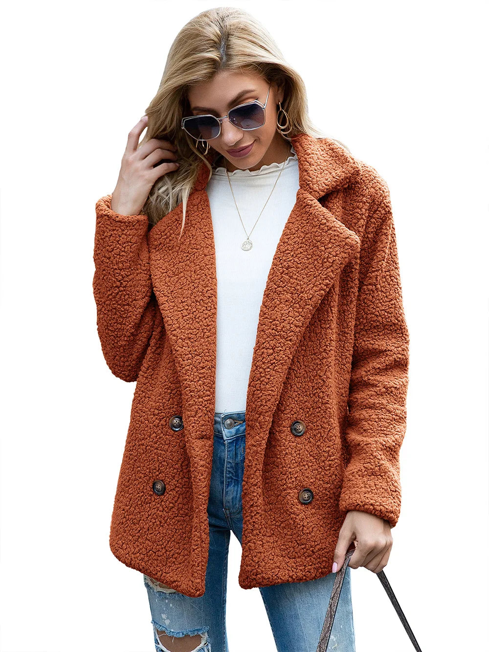 Elegant Faux Fur Cardigan Cashmere Women Coat Autumn Winter Warm Solid Women Jackets Plush Overcoat Casual Teddy Outerwear 22942