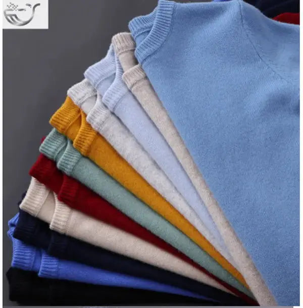 2025 Cashmere Sweater O-neck Pullovers Men's Loose Oversized M-3XL Knitted Bottom Shirt Autumn Winter New Korean Casual Men Top
