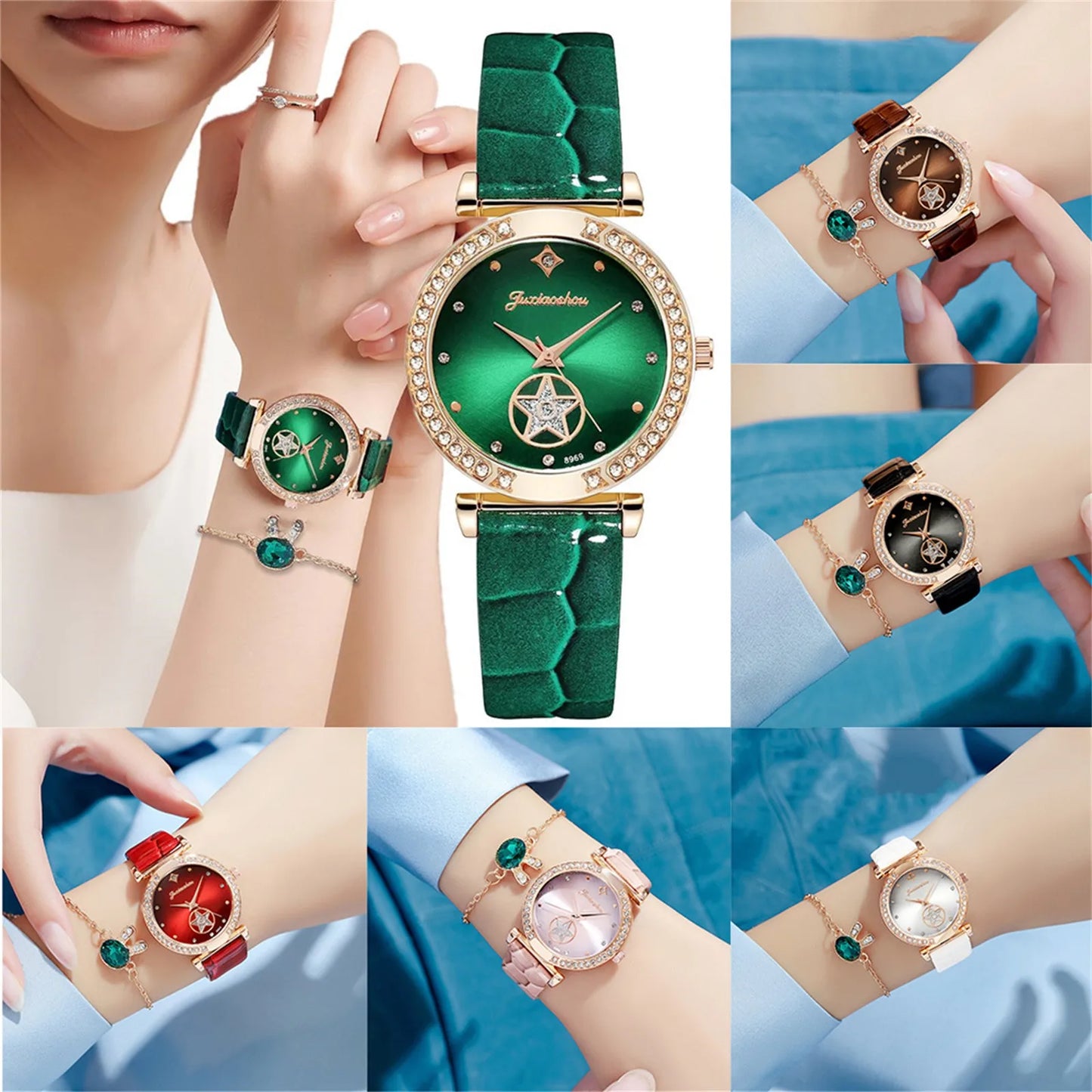 Watch For Women Watch Set With Bracelet Women'S Smooth Belt Quartz Watches, Luxurious And Fashionable Women'S Quartz Watches