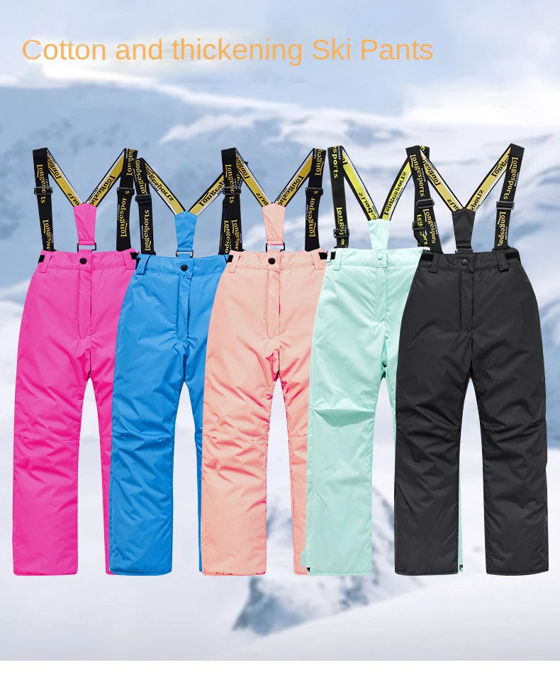 Winter children's skiing suit for boys and girls, windproof and waterproof thick coat for warmth and snow playing equipment