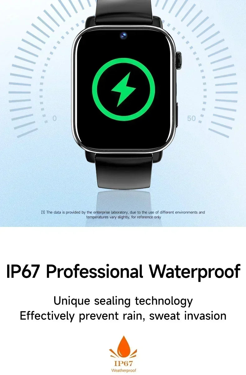 New Smart Watch with Full Touch HD Display, Built-in GPS & WiFi, Support SIM Card, Life Waterproof