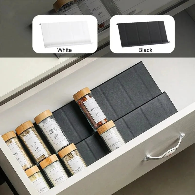 2 Layers Kitchen Spice Drawer Organizer Adjustable Spice Rack for Spice Jars Seasoning Bottles Cabinet Pantry Kitchen Organizer