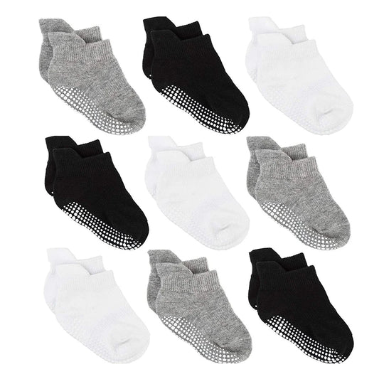 Paquete de 6 calcetines antideslizantes para bebés de 0 a 24 meses, calcetines de algodón para bebés recién nacidos y niñas, calcetines antideslizantes para primeros pasos en el tobillo, 2021
