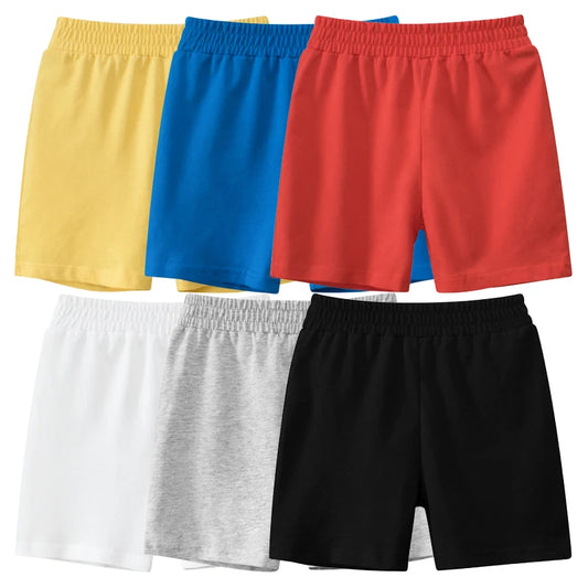 Summer New Children's Sports Shorts Candy Color Short Pants for Boys Elastic Waist Beach Shorts Cotton Kids Clothes