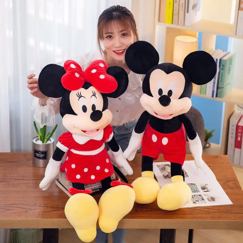 40/60cm nuevo tamaño grande Mickey Minnie Mouse peluche muñeca Kawaii juguetes de peluche dibujos animados Anime pareja regalo para bebé niña