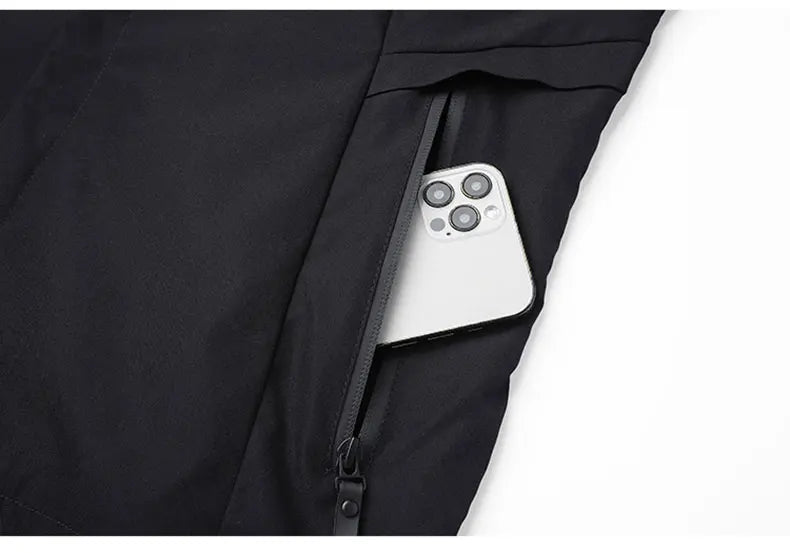 Men Hiking Jacket Spring Autumn Streetwear Fashion Hooded Jacket Casual Zip Up Loose Coat Outdoor Jogging Activewear Windbreaker