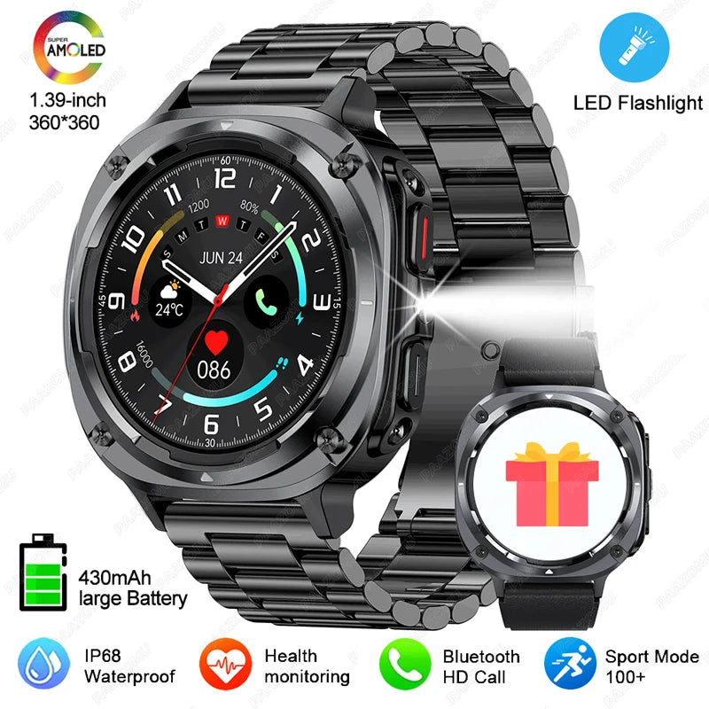 NEW Watch 7 Ultra Smart Watches IP68 Waterproof Bluetooth Call Heart Rate LED Flashlight Outdoor Smartwatch for Android iOS