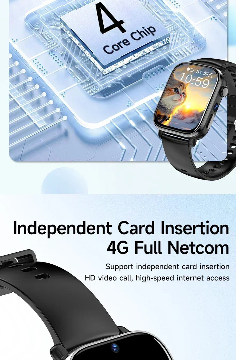 New Smart Watch with Full Touch HD Display, Built-in GPS & WiFi, Support SIM Card, Life Waterproof