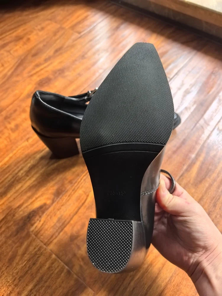MKKHOU Fashion Pumps New High Quality Genuine Leather Pointed High Heels Mary Jane Shoes Women's Heels Leather Shoes Women Shoes