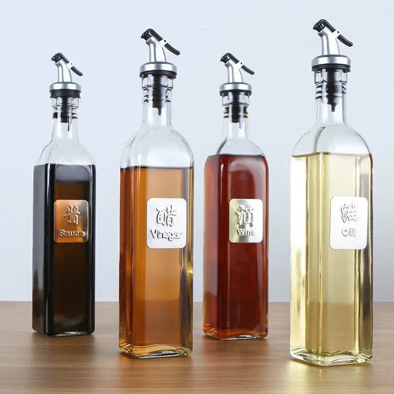 Gold Olive Oil Spouts Oil Vinegar Bottle Stopper Spout Leakproof Food Grade Plastic Sprayer Wine Vinegar Spouts Kitchen Tools