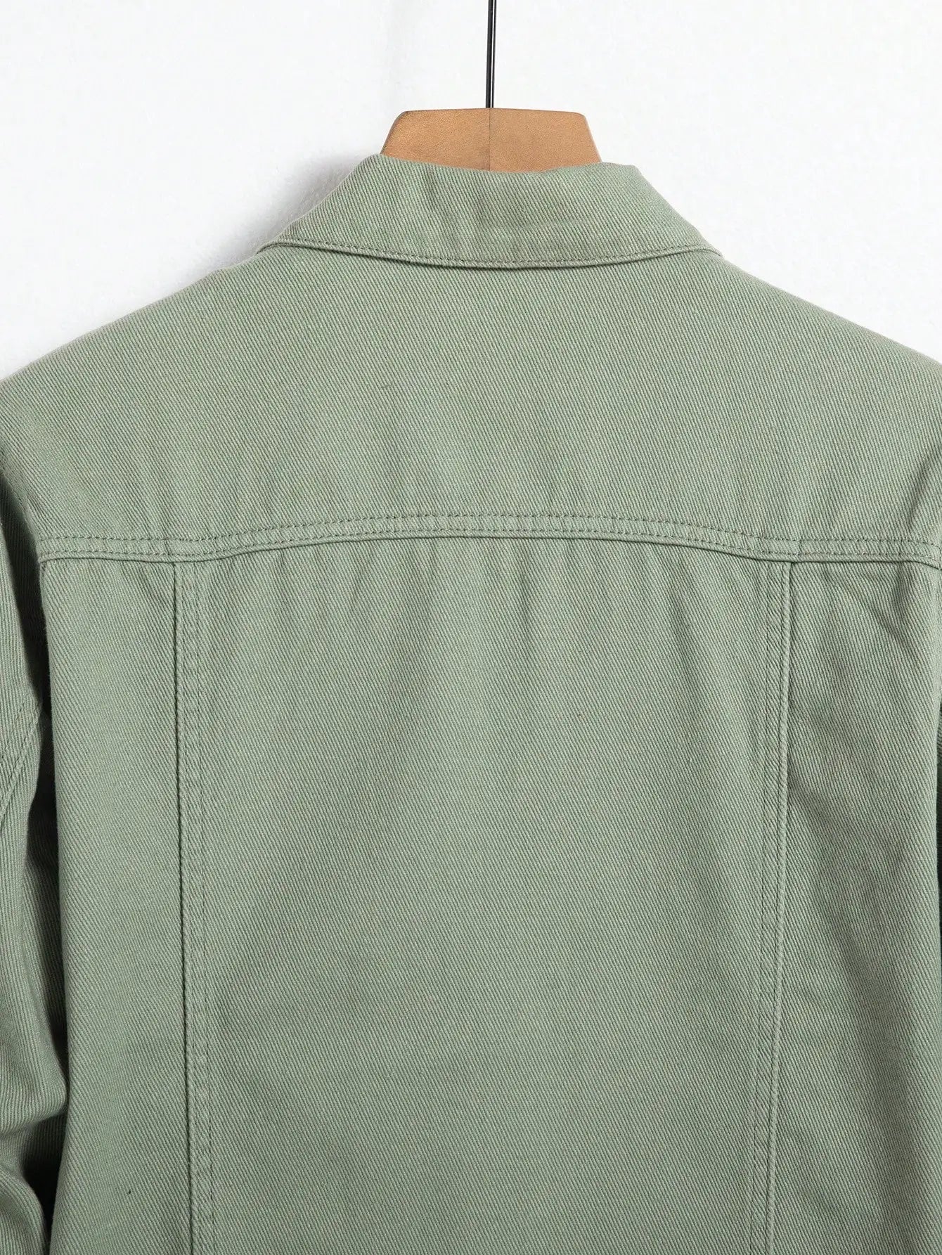 Men's Denim Jacket for Spring and Autumn. Green Coat. Fashionable, Trendy, Simple Style. For Daily Casual Wear.