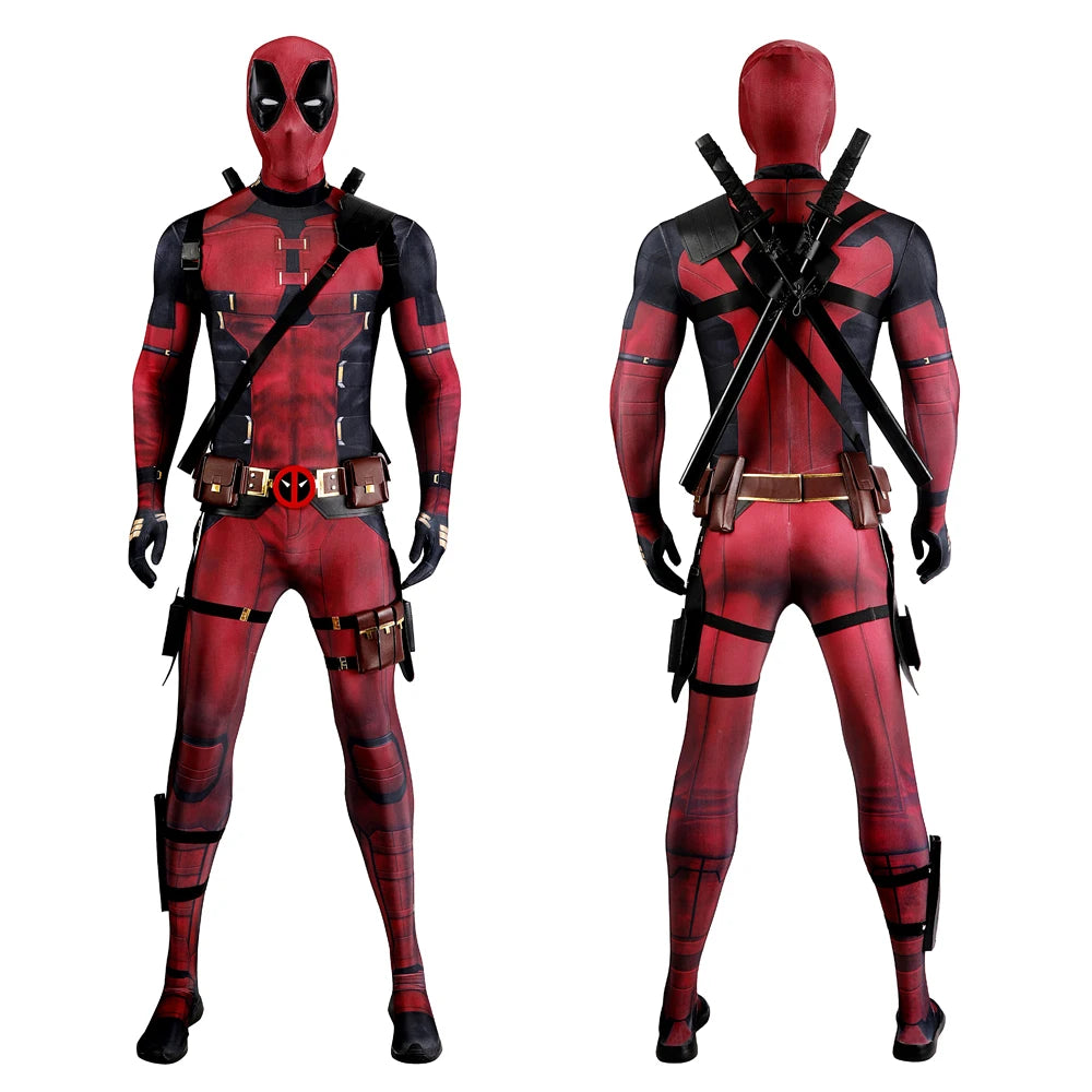 New Comedy DP3 Red Soldier Wade Wilson Cosplay Costume Pool Boy Full Suit Bodysuit Mask High Quality Carnival Halloween Outfit