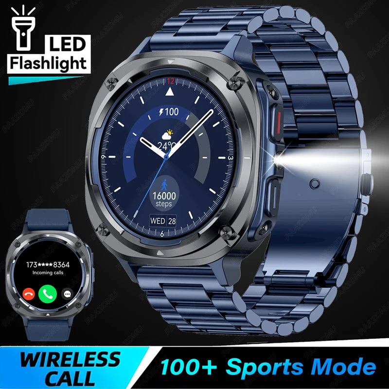 NEW Watch 7 Ultra Smart Watches IP68 Waterproof Bluetooth Call Heart Rate LED Flashlight Outdoor Smartwatch for Android iOS