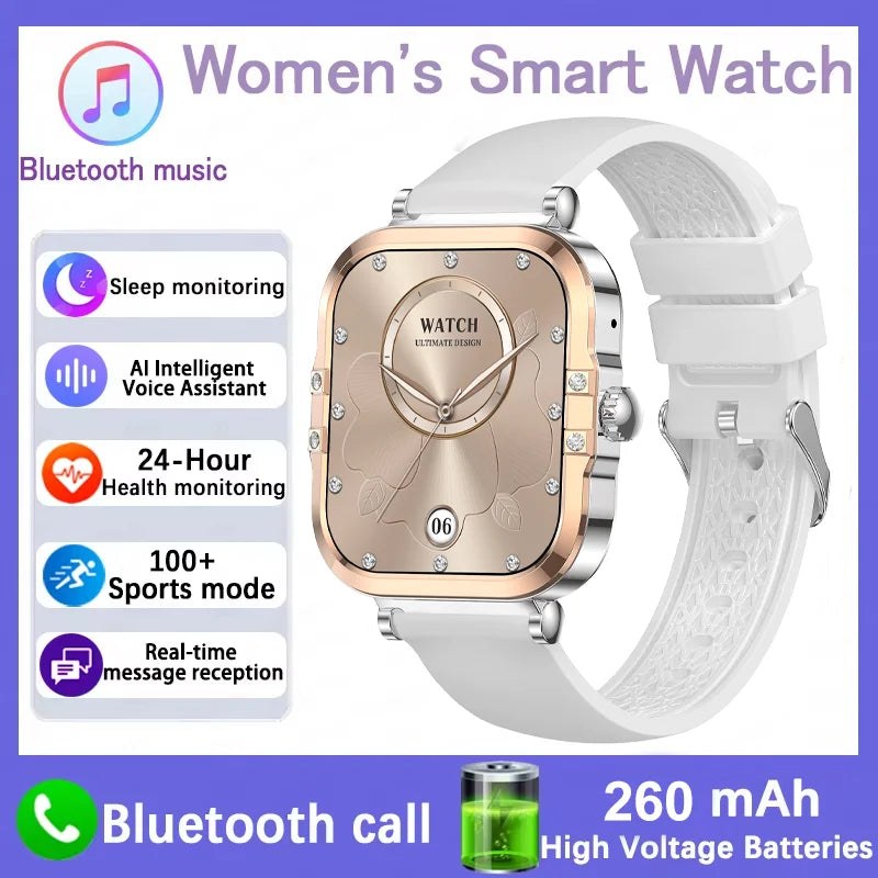 2026 best-selling women's smart watch, 1.75in, AMOLED HD screen, voice control, NFC, breathing exercises, women's health, SOS