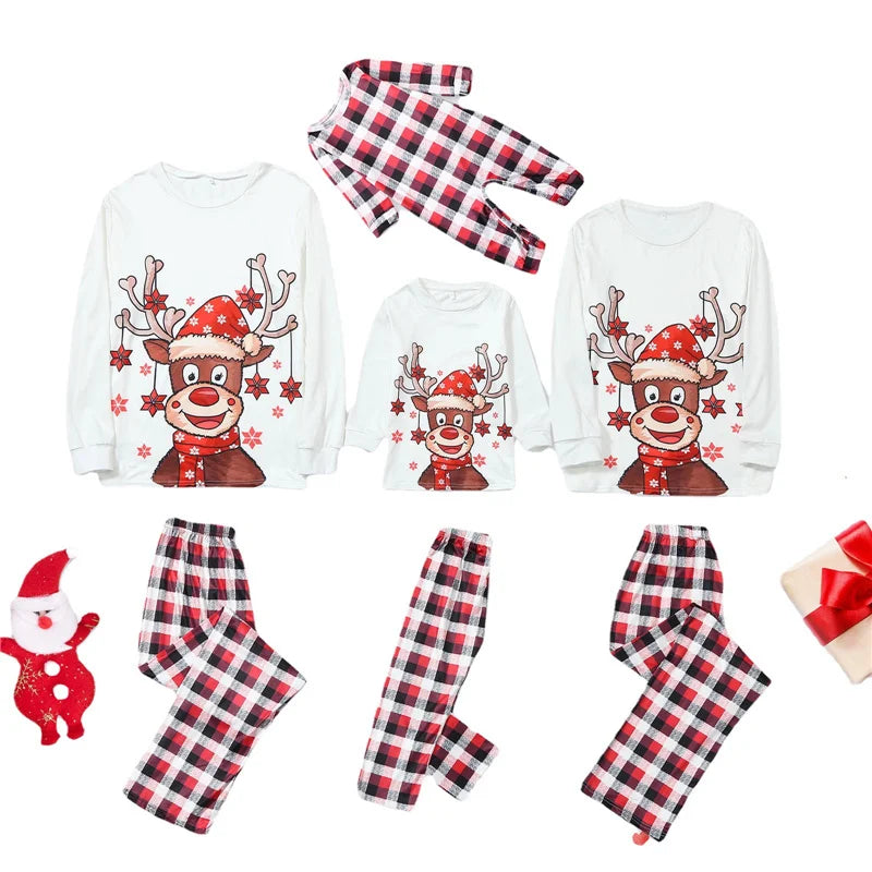 2024 Christmas Pajamas Sets Baby Mom Kids Father Family Look Clothing Suits Xmas Long Sleeve Sleepwear Matching Outfits