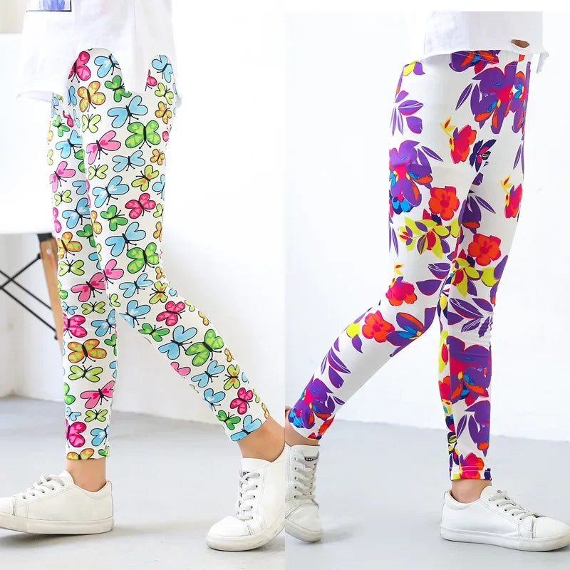 Pantalones para niñas, mallas de estilo coreano para bebés, pantalones elásticos con estampado de leopardo para primavera y otoño, ropa de moda para adolescentes 2024