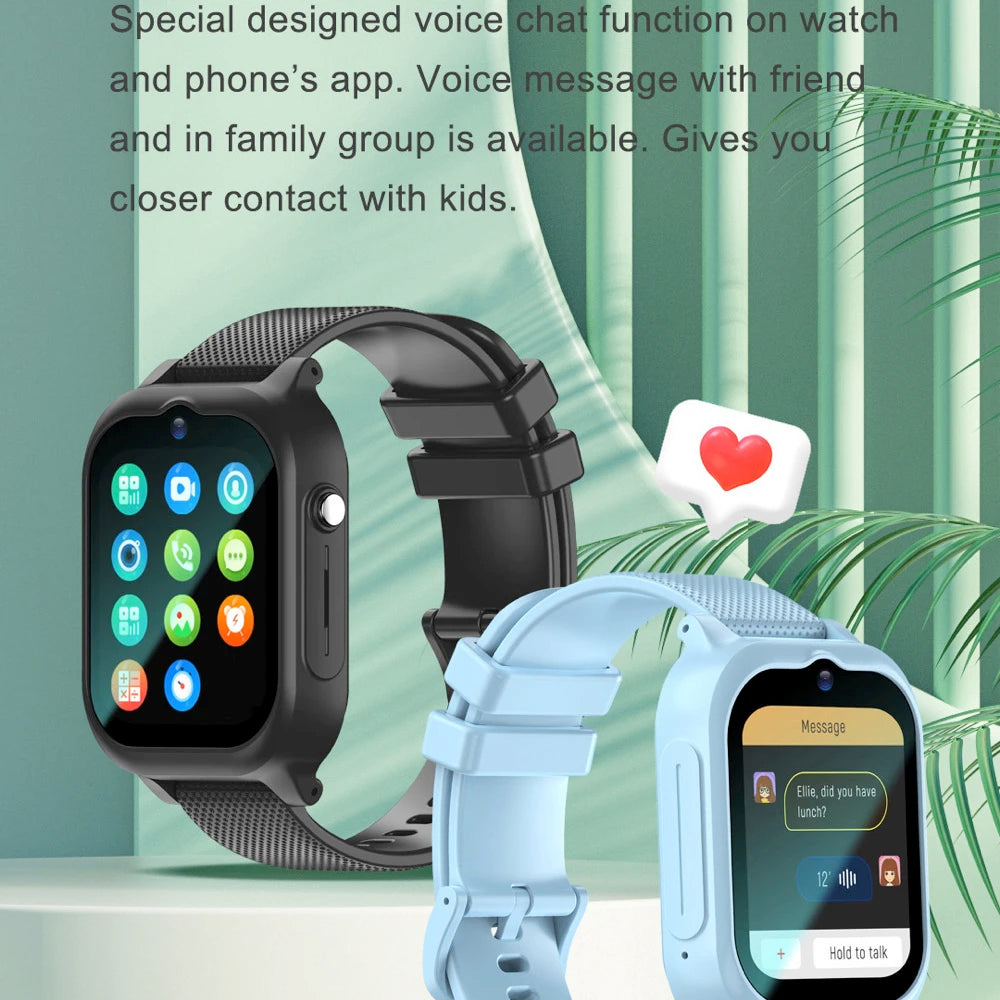 Kids 4G Video Call Chat Smart Watch Student 1.83" Waterproof GPS WIFI LBS Location 700Mah Battery Calculator Children Smartwatch