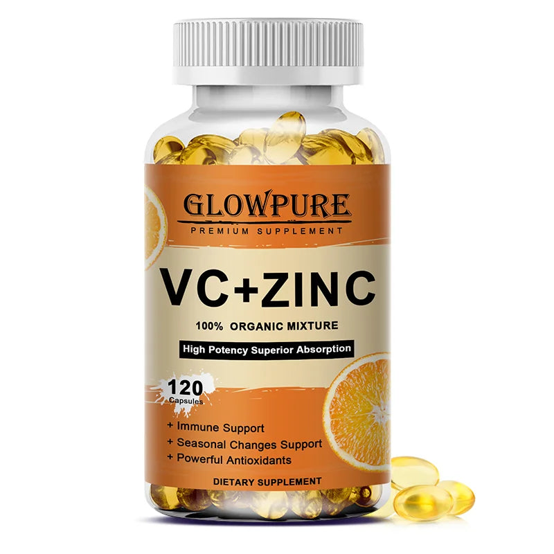 Vitamin C with Zinc for Immune Support & Antioxidant - Promotes Metabolism, Skin Whitening and Anti-Aging