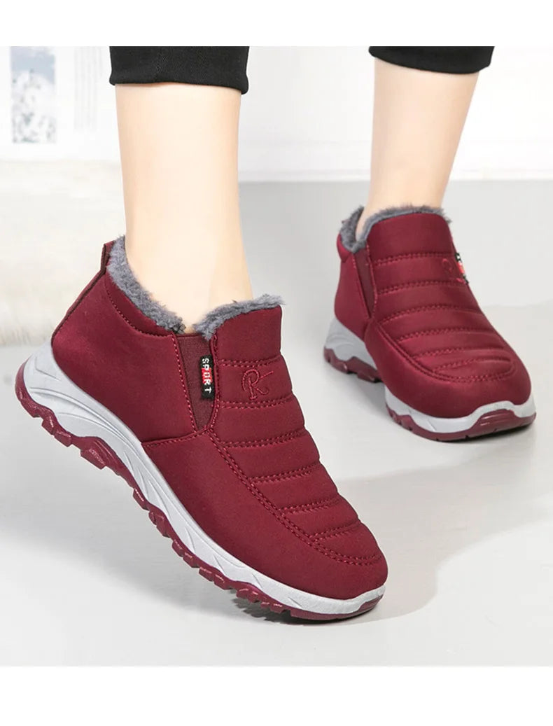 Waterproof Winter Boots for Men's  2025 New Plush Snow Boots Men's Ankle Boots Warm Black Couple Cotton Couples Platform Shoes