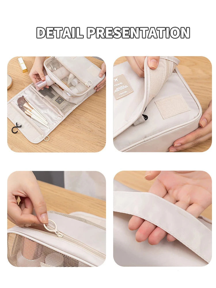 Cosmetics Storage Bag, Travel Multifunctional Makeup Bag Can Be Hung Wash Bag Large Capacity Dry Wet Separation Hand-Held Storag
