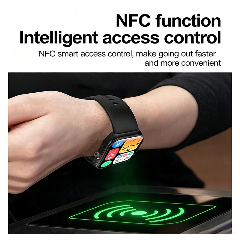 Smart Watch 1.95''AMOLED Curved Display BT Call NFCHeart Rate Monitor Multi-Sport Modes Fitness Tracker Smartwatch for Men Women