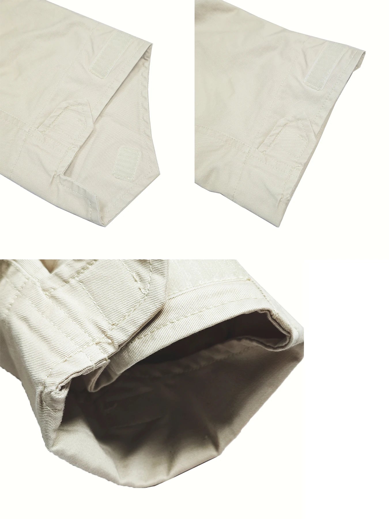 Men Old Money Style M65 Jacket Cream 100% Cotton Multi Pocket Lapel Collar Drawstring Business Casual Spring Autumn Outerwear