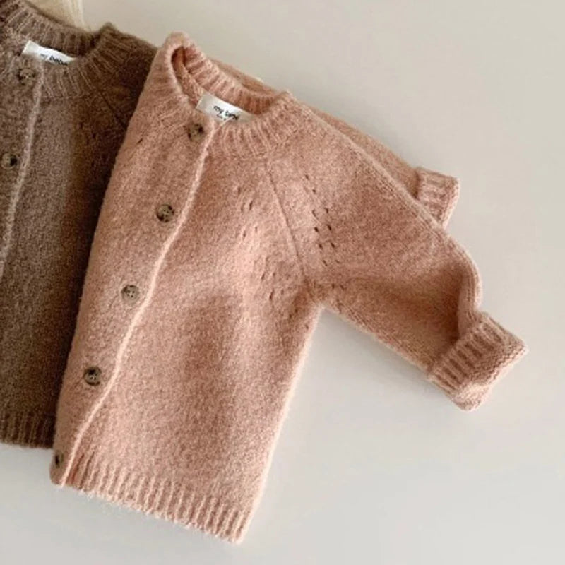 Spring Autumn Baby Girls Cardigans Coat Baby Sweater Toddler Knit Cardigans Newborn Knitwear Long-sleeve Baby Girl Clothes