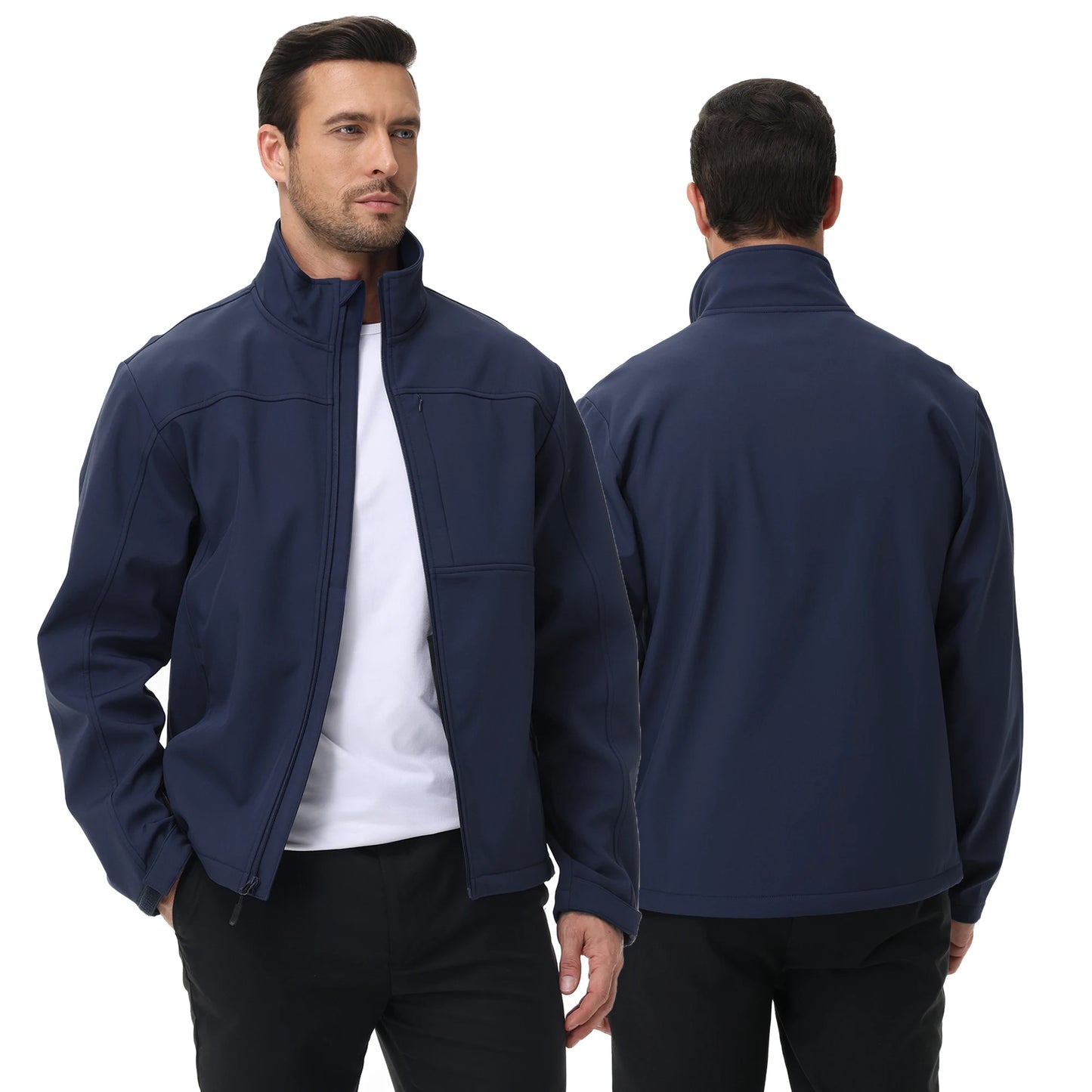 Mens Business Casual Jacket, Windbreaker Waterproof Fashion Coat, Cargo Jacket for Daily Outdoor Travel Autumn Winter