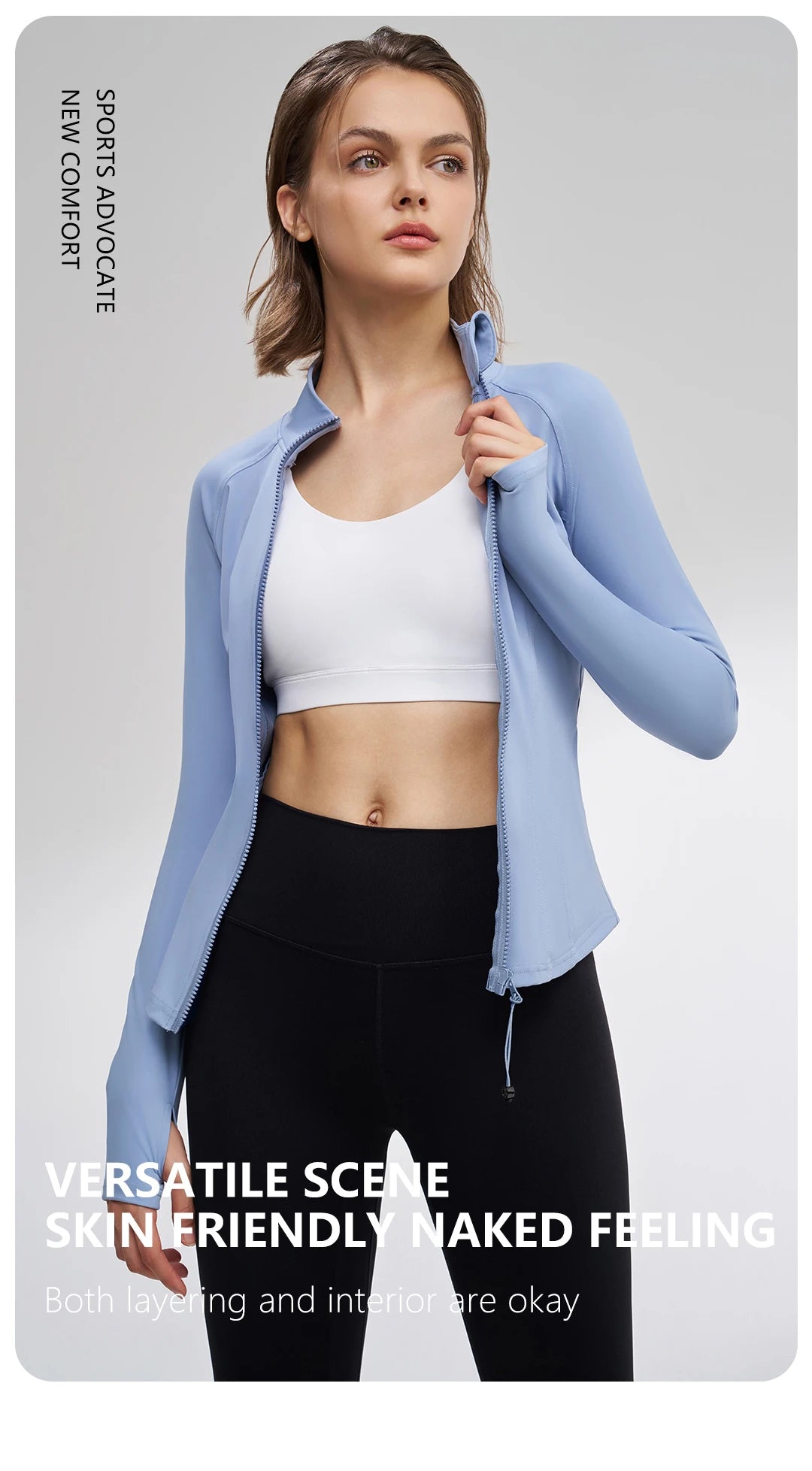 Women Sport Jackets Curved Hem Yoga Jacket Long Sleeves Running Sweatshirts Outdoor Sportwear Gym Fitness Tops Outerwear Female