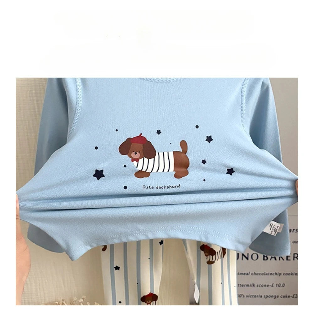 Spring Autumn Kid 2PCS Pajamas Clothes Set Cartoon Baby Boy Top+Pants Suit Casual Children Outfits