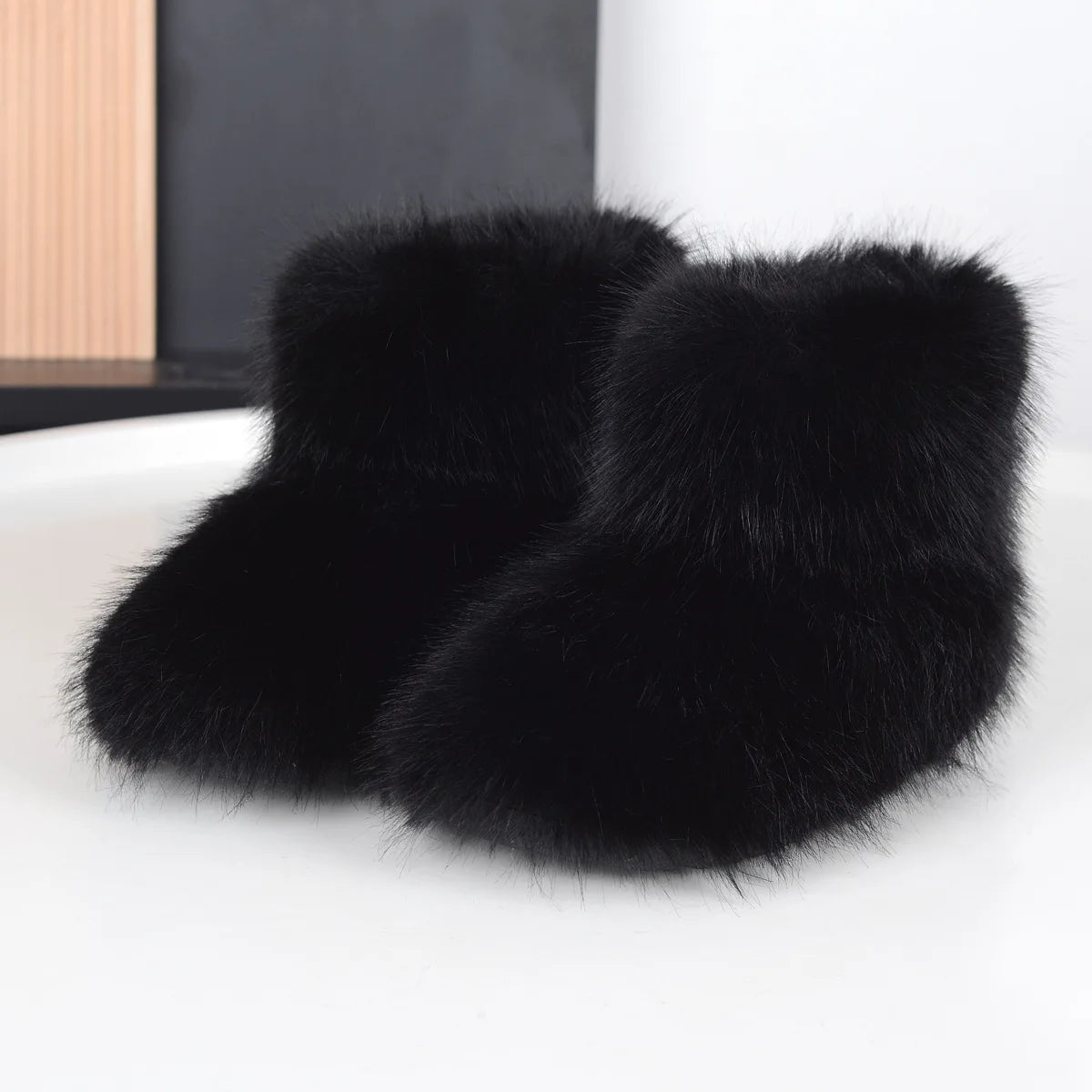 Winter Kids Boots  New Faux Fur Toddler Girl Boots Fashion Colorful Fur Children Ankle Snow Boots Warm Shoes Girls Christmas